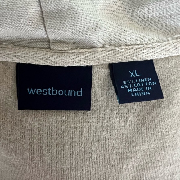 🔥🔥Westbound Open Front Jacket/blazer Tan Size XL Linen Cotton - Picture 3 of 3